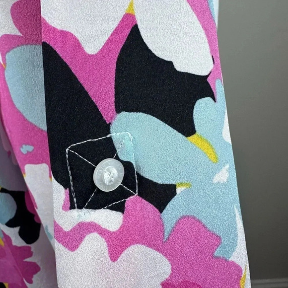 Calvin Klein colorful multi print top with long sleeves size XL - Picture 11 of 12